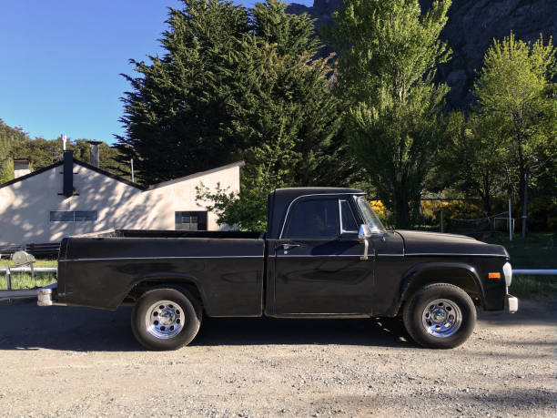 istock Vintage black pick-up truck 991568542