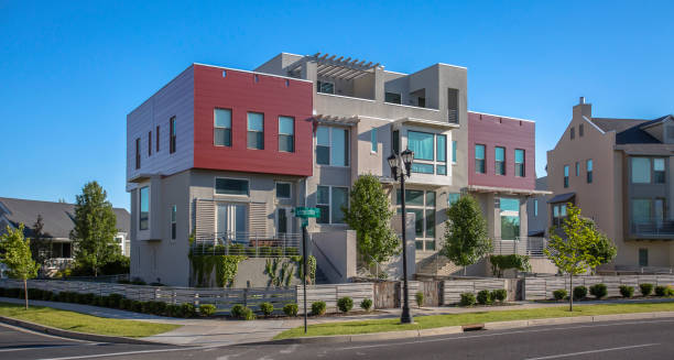 istock Colorful modern homes in Daybreak Utah 991595502