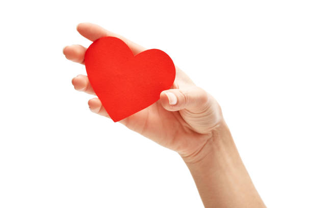 istock red paper heart in hand isolated on white 991600990