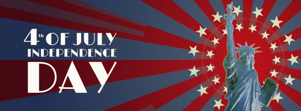 istock Liberty with star shining illustration for independence day BG 991605120