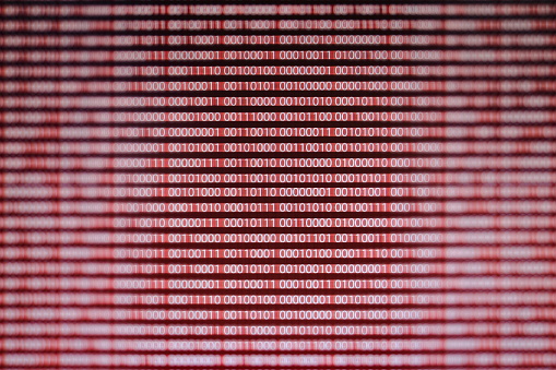 Red Binary Code Background Computer Problems Concept Black Background ...