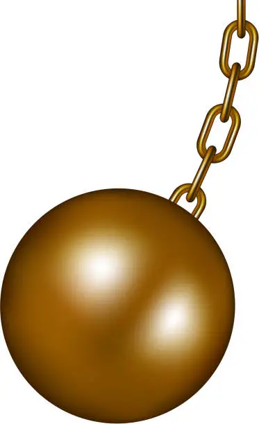 Vector illustration of Wrecking ball in brown design