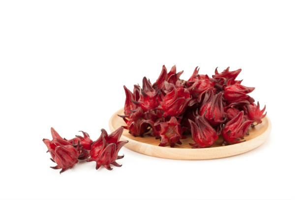 istock red roselle wooden plate 991713610