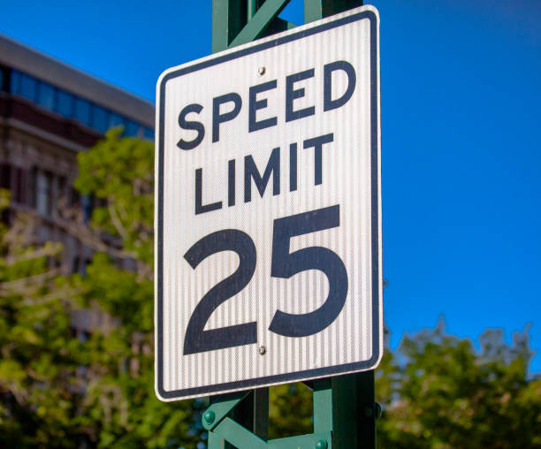 istock Speed limit 25 sign closeup 991778844