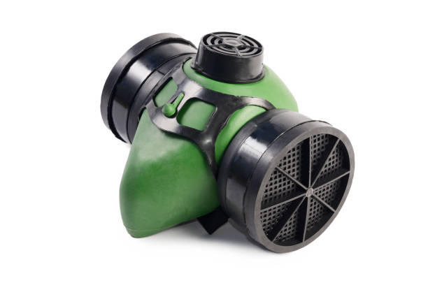 istock Green respirator isolated on white background 991816840