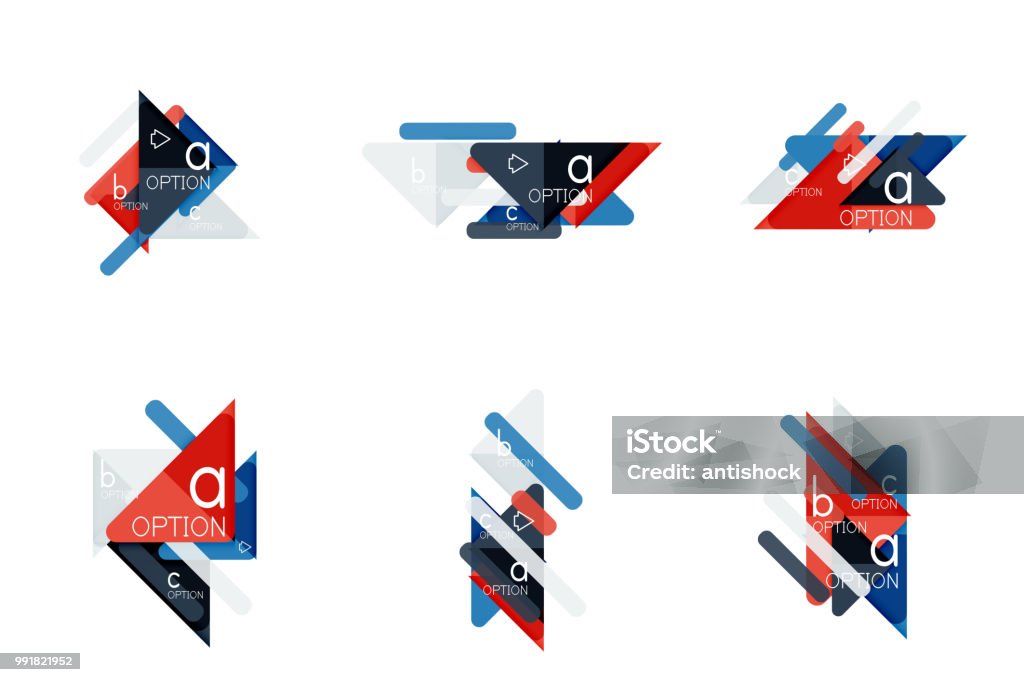 Options Triangles Set Of Triangle Options Infographics Data Visualization Layouts Stock ...