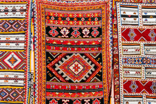 istock colorful carpets hanging at moroccan shops, marrakech 991830050
