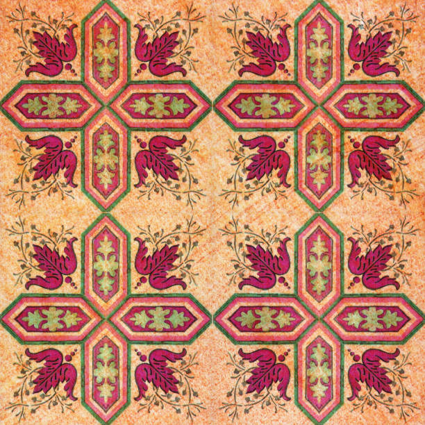 istock Old decorative sandstone tile background patterns handicraft from thailand In the park public. 991833968