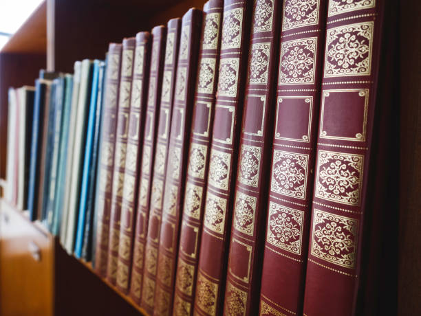 istock Books on Bookshelf in Library Old books history Education 991841806