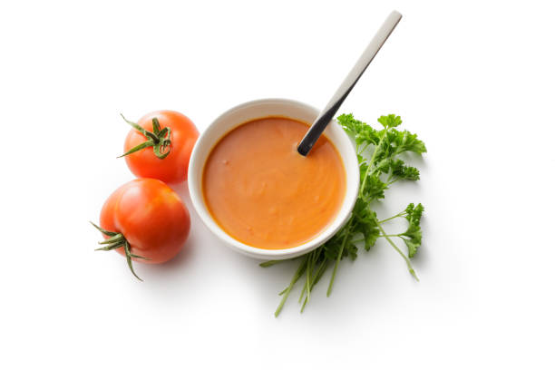Tomato soup in the cooking pot