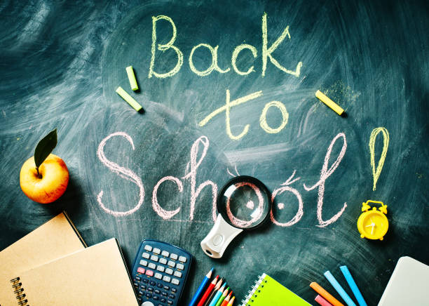 istock Back to school background with school supplies.View from above 991871922