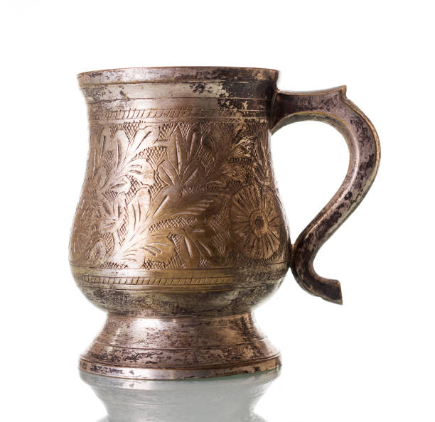 istock Vintage bronze vase for flower, isolated on white 991873730