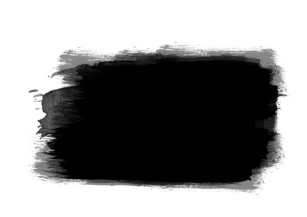 istock Black color patches graphic brush strokes design effect element for background 991883218