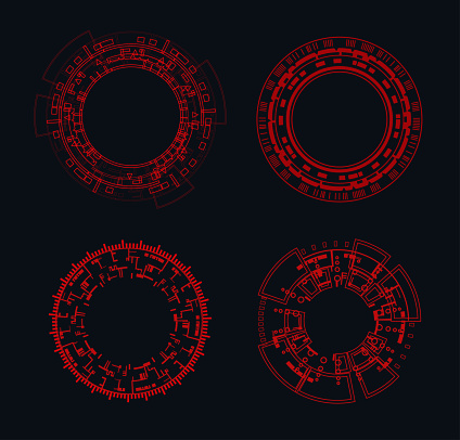 Red Hud Interface Elements Stock Illustration - Download Image Now ...