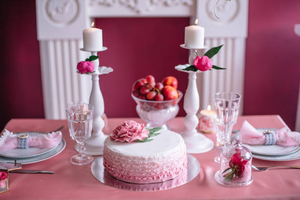 istock wedding decor in pink with peonies 991898690