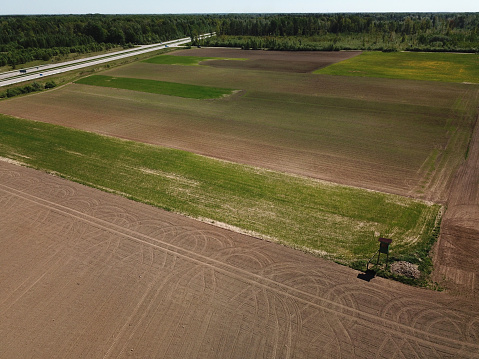 Empty farm fields