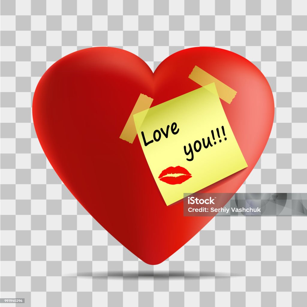 Hình Ảnh Vector Của Một Trái Tim Với Một Nhãn Dán Với Dòng Chữ Tôi ...