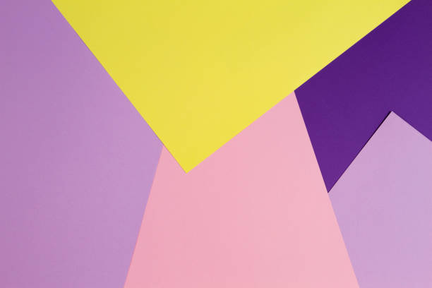 istock Color papers geometry flat composition background with violet, purple, pink, red, yellow tones. 991940682