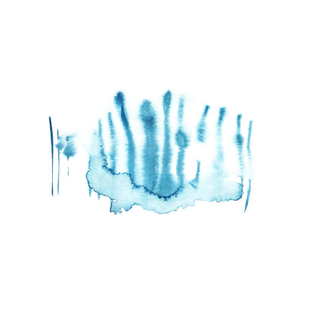istock Hand-painted watercolor pastel blue abstract brushstroke stain 991983242