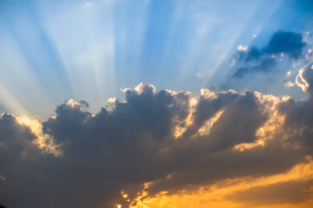 istock Beautiful sun crepuscular ray(beam) on the sky on day time 991987730