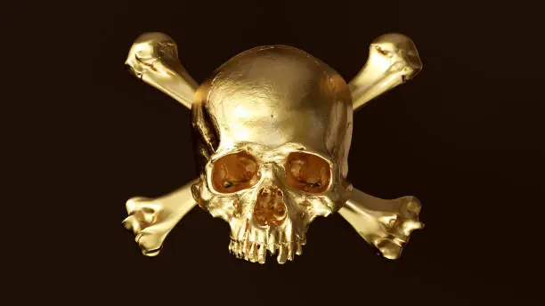 Gold Skull and Crossbones 3d illustration skull scan scsuvizlab CC Attribution