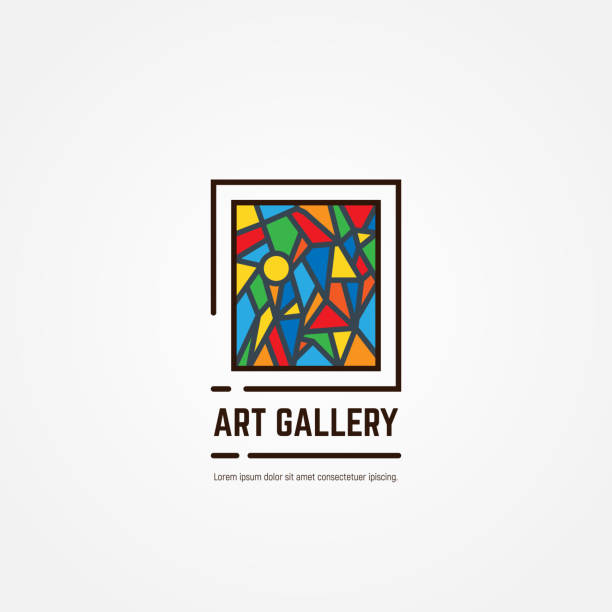 ilustrações de stock, clip art, desenhos animados e ícones de art gallery emblem - museum art museum exhibition art