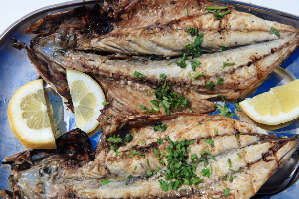 istock Fresh grilled Mackerel with Lemon and Herb. Portugal 991994620