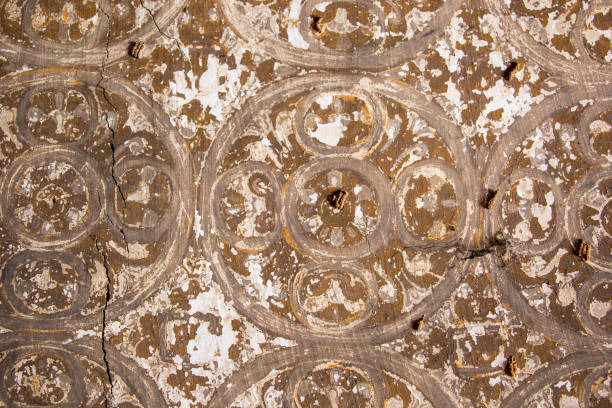 Myanmar: Dhammayazika Pagoda Detail of a fading fresco on an interior wall of the Dhammayazika Pagoda (Dhamma Ya Zi Ka Pagoda) in Bagan. dhammayazika pagoda stock pictures, royalty-free photos & images