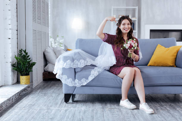 Young woman feeling amazing after proposal