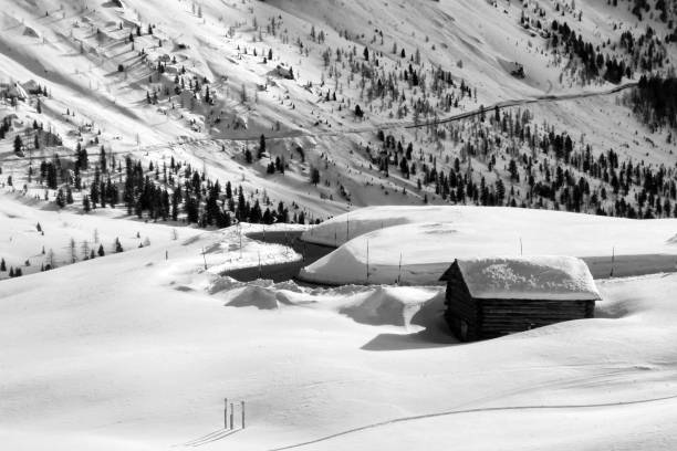 istock Dolomites, Italy winter landscape at Passo Gardena 992047876
