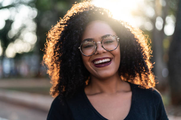Beautiful Curly Hair Woman Portraits pardo brazilian photos stock pictures, royalty-free photos & images