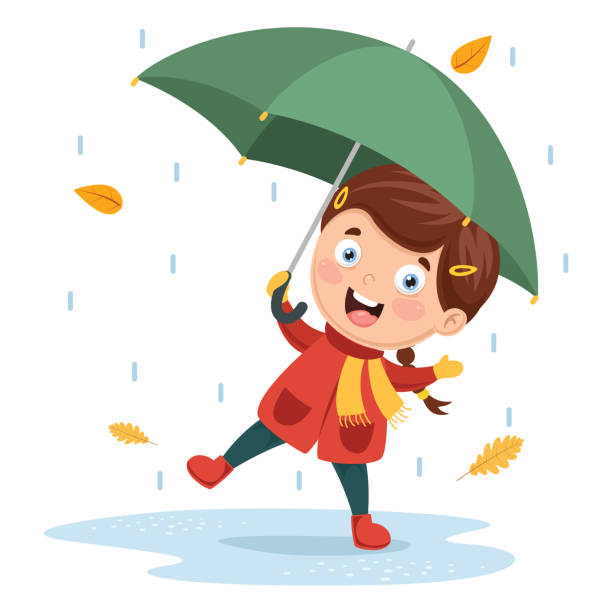 Ilustración de Ilustración De Vector De Chica Jugando Bajo La Lluvia y más Vectores Libres de Derechos de Niñas - iStock Ilustración de Ilustración De Vector De Chica Jugando Bajo La Lluvia y más Vectores Libres de Derechos de Niñas - iStock