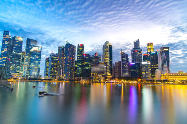 istock Singapore skyscraper with modern building around Marina bay 992065416
