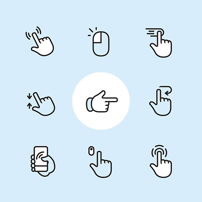 Touch Gestures 3 - outline icon set