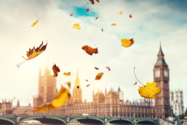 istock Falling Autumn Leaves In London 992070384