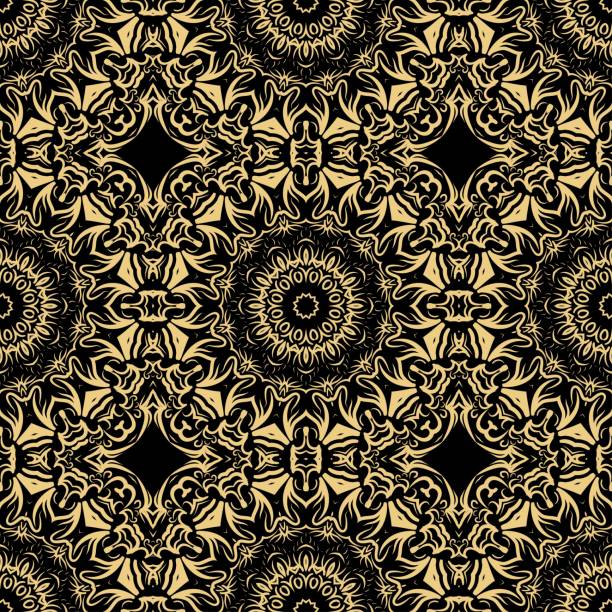 istock pattern with geometric color ornament, design for print fabric, bandana. vector illustration. red tone 992078368