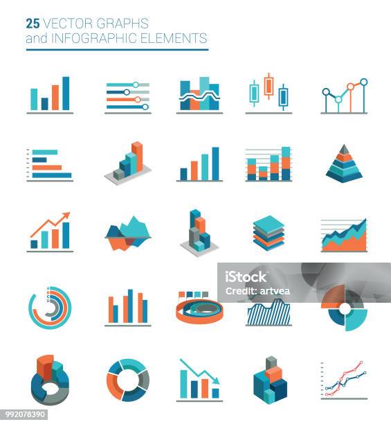 Graphs Charts And Infographics Elements Stock Illustration - Download ...
