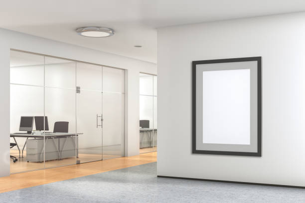 istock Blank poster on the wall in modern office 992083992