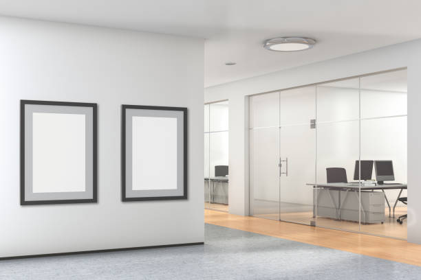 istock Blank poster on the wall in modern office 992084322