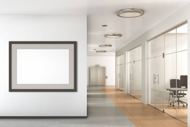 istock Blank poster on the wall in modern office 992085324