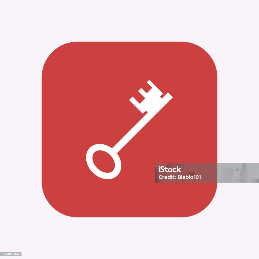 Key Button Stock Isolated Button With A Vintage Key Stock Illustration - Download Image ...