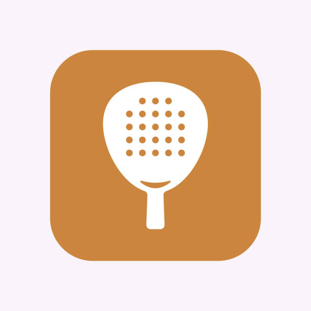 ilustrações de stock, clip art, desenhos animados e ícones de isolated button with  a paddle racket - the paddle racket