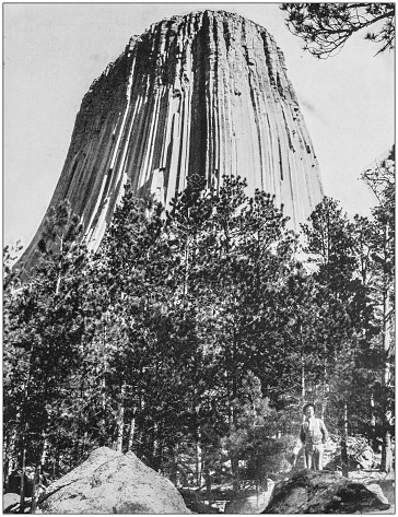 Antique photograph of America's famous landscapes: Devil's Tower of Vitrified Rock