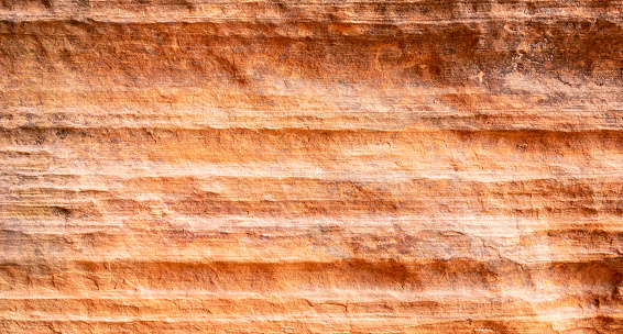 Eroded sandstone layers close-up.