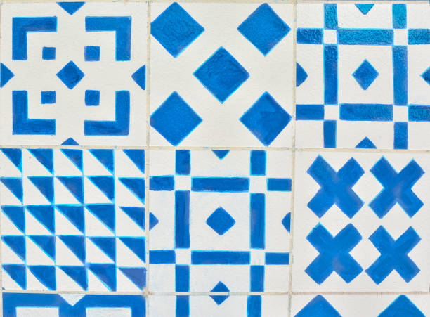 istock Portuguese azulejo tiles. Watercolor seamless pattern 992102308