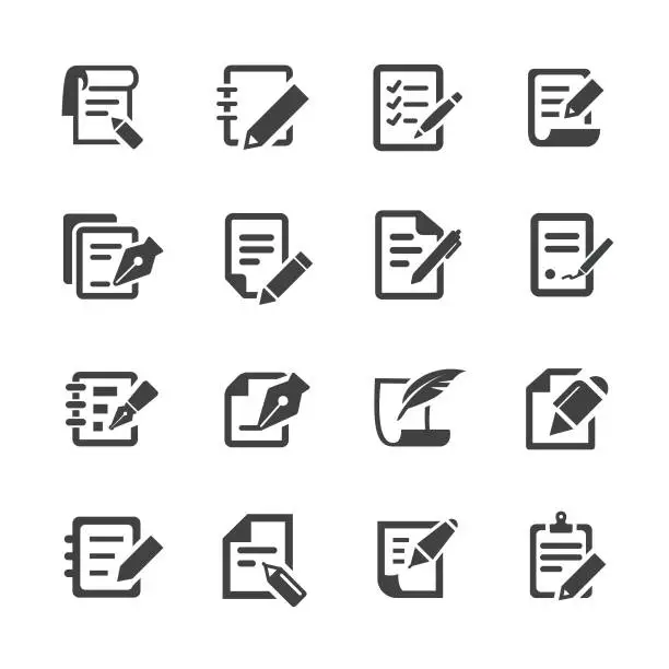 Vector illustration of Pen and Paper Icons - Acme Series