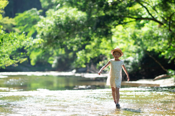istock Girl playing in the river 992112126