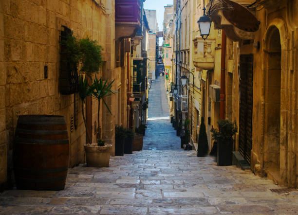 Strait Street in Valletta which is the one of the most famous historical narrow roads in Malta.