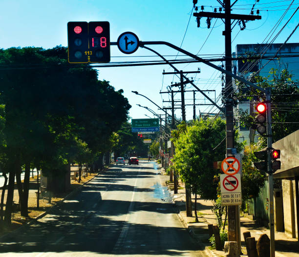 istock Street in town with traffic light 992113958
