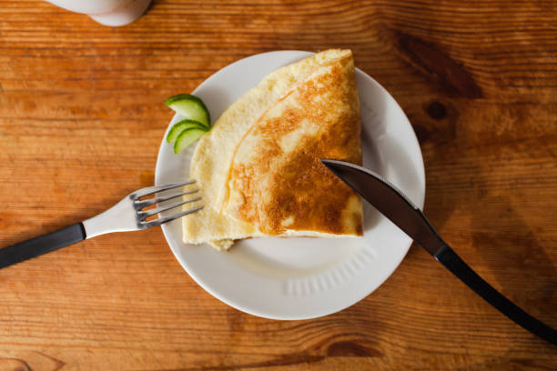 Breakfast healthy food omelette from quail eggs